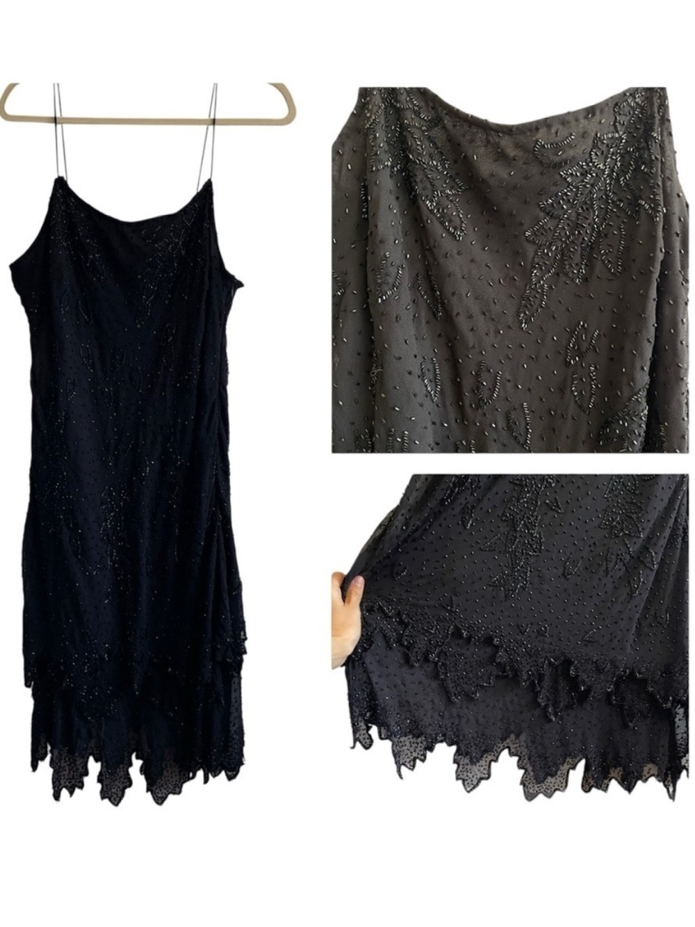 Whimsigoth Fairy Grunge Dress beaded asymmetric tiered witchy goth ethereal